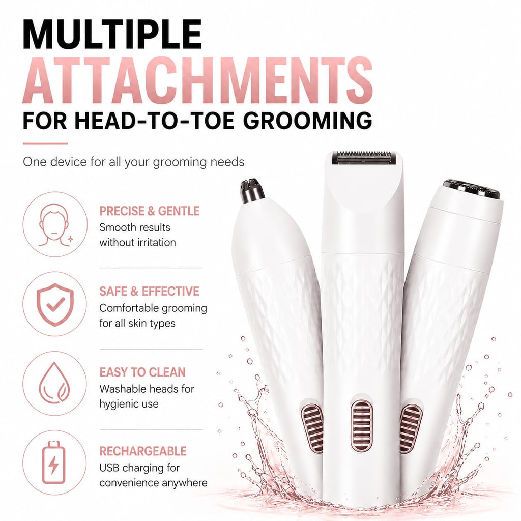 Eyebrow Trimmer for Woman All in One, 3-in-1 Epilator, Bikini Trimmer For Woman || Facial Hair Remover for Face, Nose, Intimate Areas, Arms,