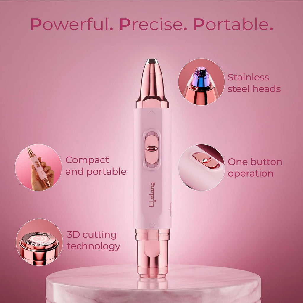 2in1 Face & Eyebrow Trimmer for Woman |Painless Portable Gentle Face Mini Hair Remover |TypeC Rechargeable