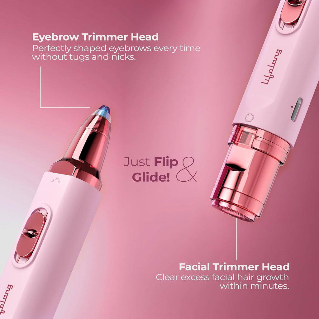 2in1 Face & Eyebrow Trimmer for Woman |Painless Portable Gentle Face Mini Hair Remover |TypeC Rechargeable