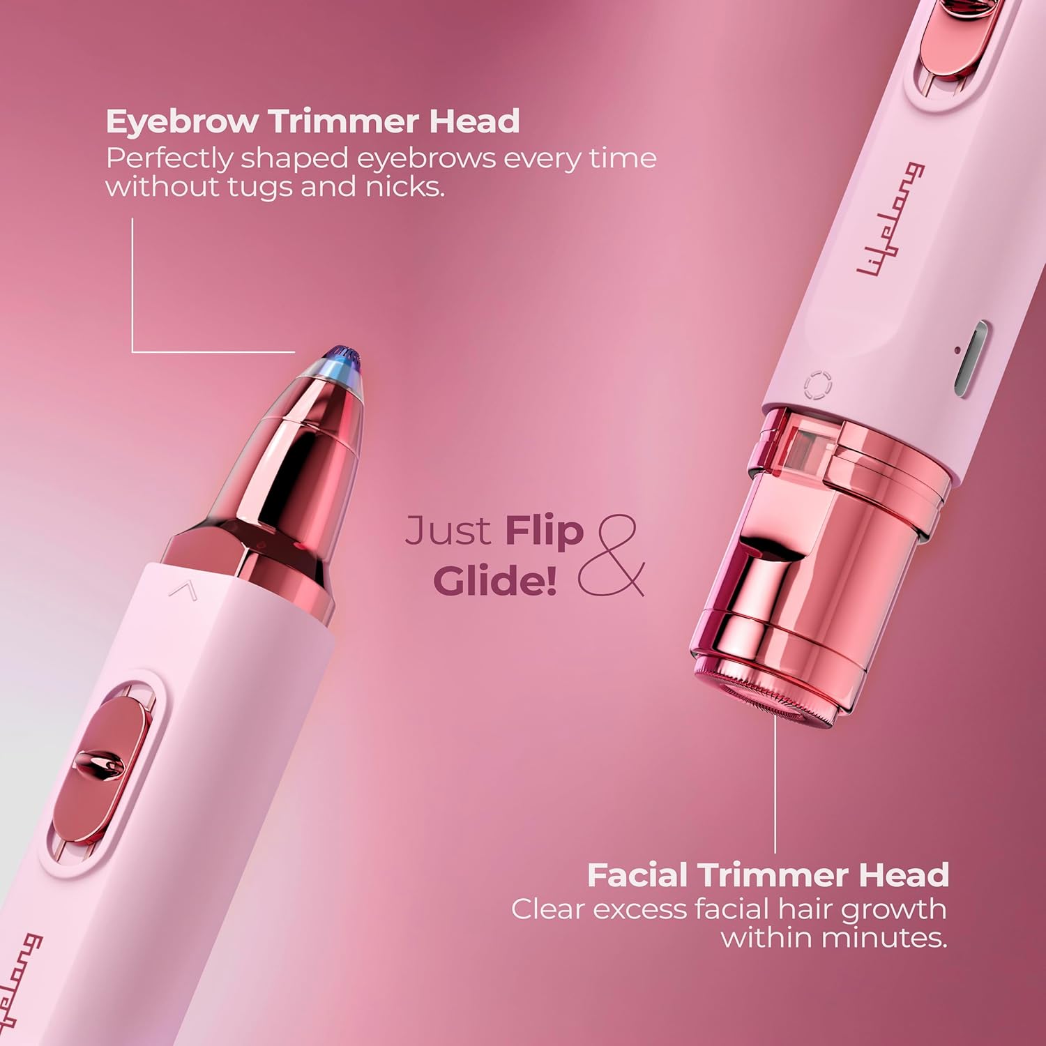 2in1 Face & Eyebrow Trimmer for Woman |Painless Portable Gentle Face Mini Hair Remover |TypeC Rechargeable